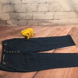 🌹 Pilcro and the Letterpress Striped Linen Trousers